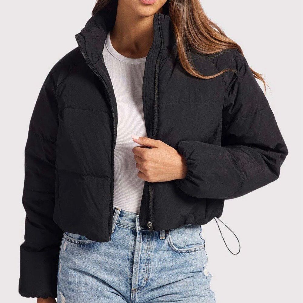 Divided Women's Black Cropped Puffer Jacket M